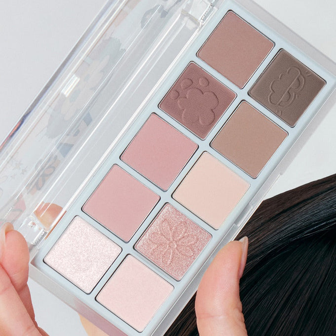 ROMAND x Joanne Friends Better Than Palette featuring diverse matte and shimmer eyeshadow shades in a sleek case.