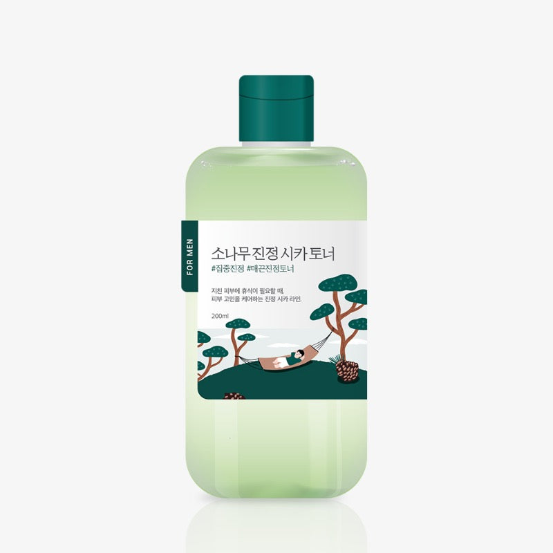 ROUND LAB For Men Pine Calming Cica Toner 200ml bottle image for Gentleman Korea - green soothing toner for men