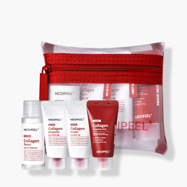 MEDIPEEL Red Lacto Collagen Skincare Trial Kit (Toner+Ampoul+Cream+Mask) available on Koolseoul.com, your Korean Eshop from Seoul !