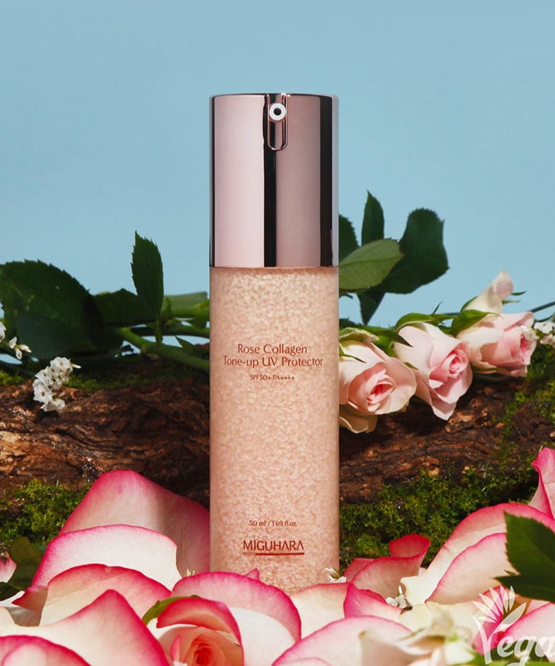 MIGUHARA Rose Collagen Tone-Up UV Protector SPF50+ 50ml | Kool Seoul