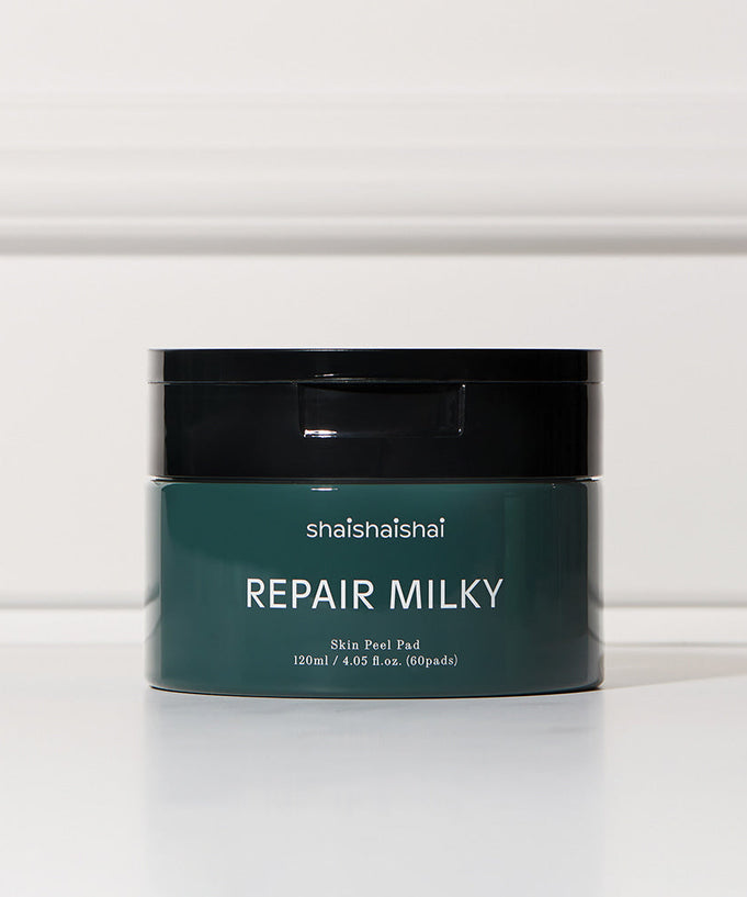 SHAISHAISHAI Repair Milky Skin Peel Pad 60 Pads 120ml in green and black container