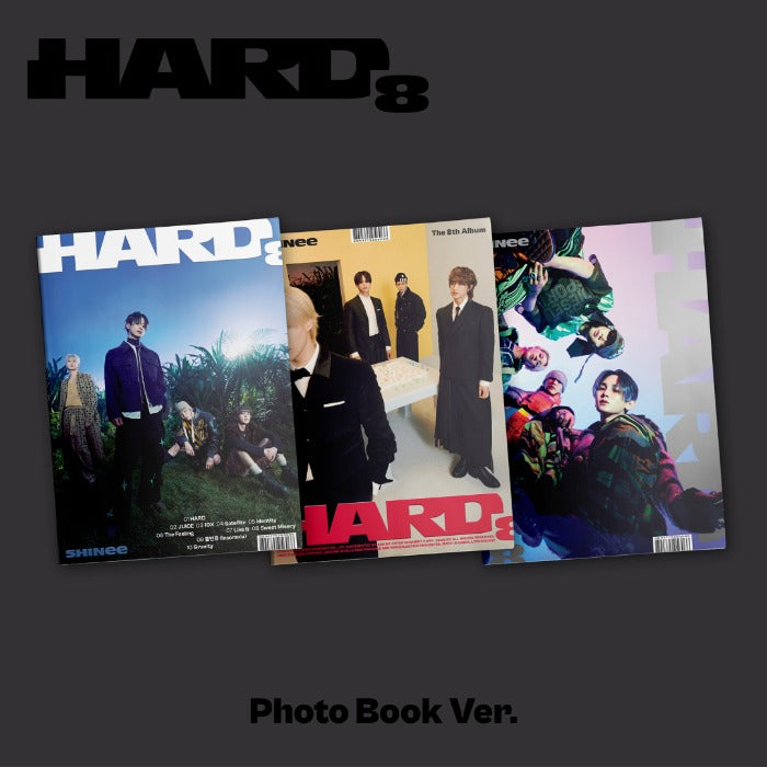 Cover of SHINEE The 8th Album - [HARD] (Photo Book Ver.)(Random) featuring three unique designs.