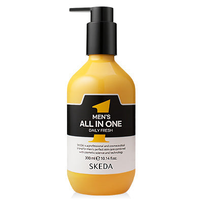 SKEDA Men's All-in-One Daily Fresh 300ml bottle for men skincare by Gentleman Korea, daily fresh all-in-one cleanser and moisturizer