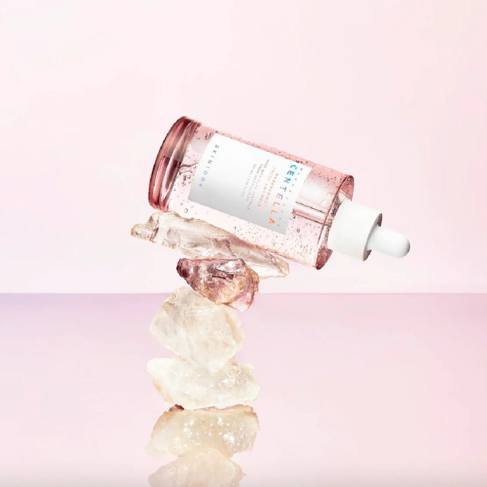 SKIN1004 Madagascar Centella Pore-Mfying Fresh Ampoule 100ml bottle on crystal stones