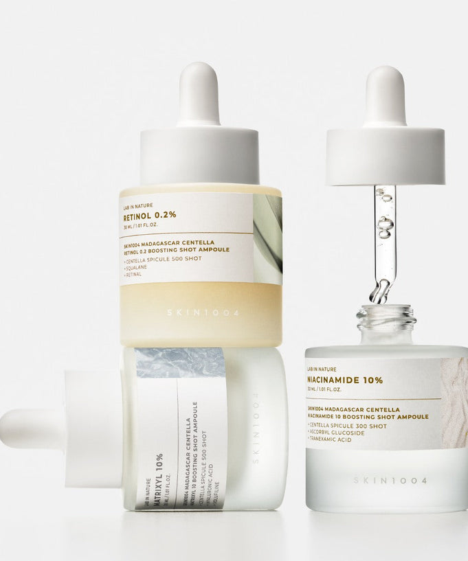 SKIN1004 Madagascar Centella Boosting Ampoule Kit with visible dropper bottle and product labels