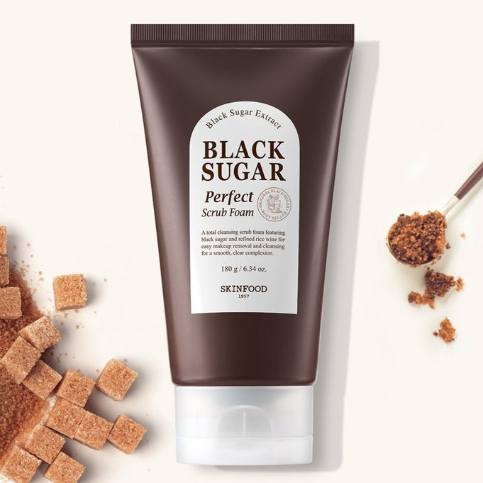 SKINFOOD Black Sugar Perfect Scrub Foam 180g | Kool Seoul