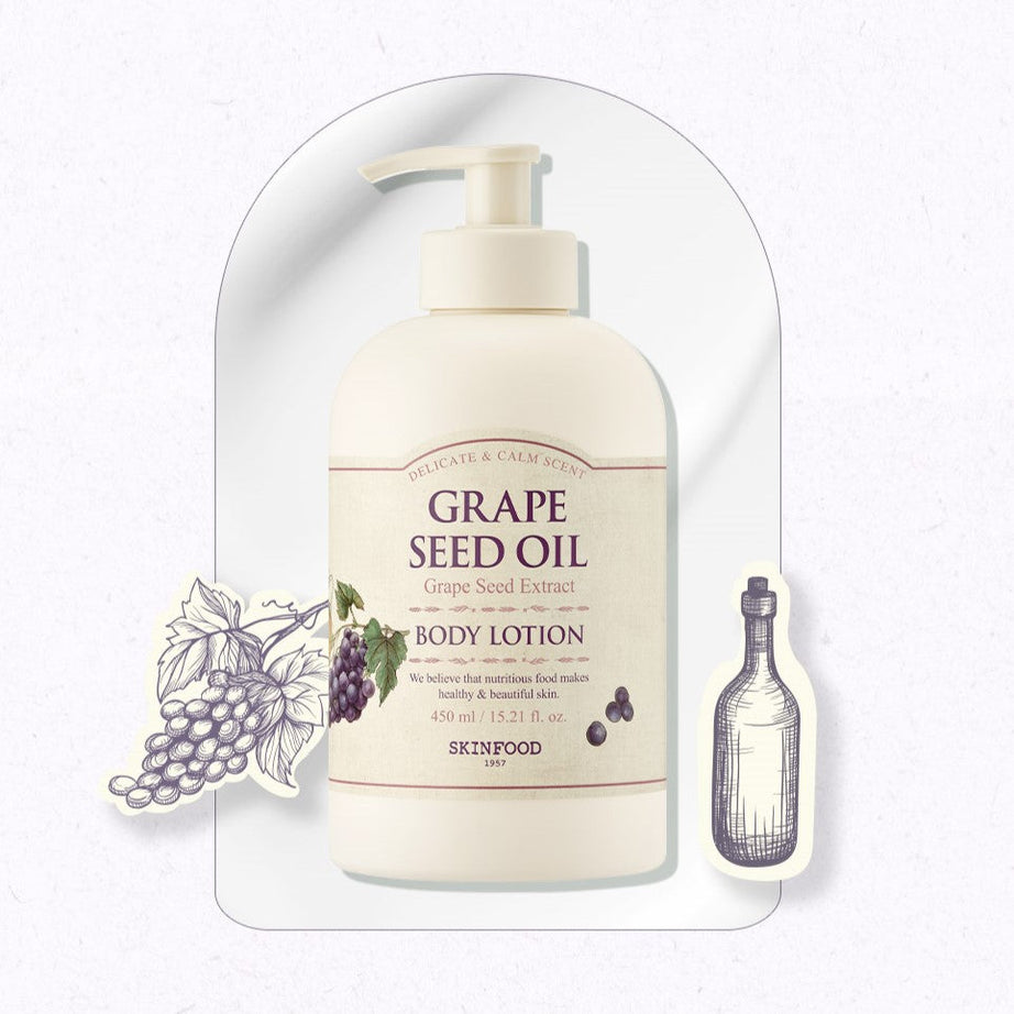 SKINFOOD Grape Seed Oil Body Lotion 450ml available on Koolseoul.com, your Korean Eshop from Seoul !