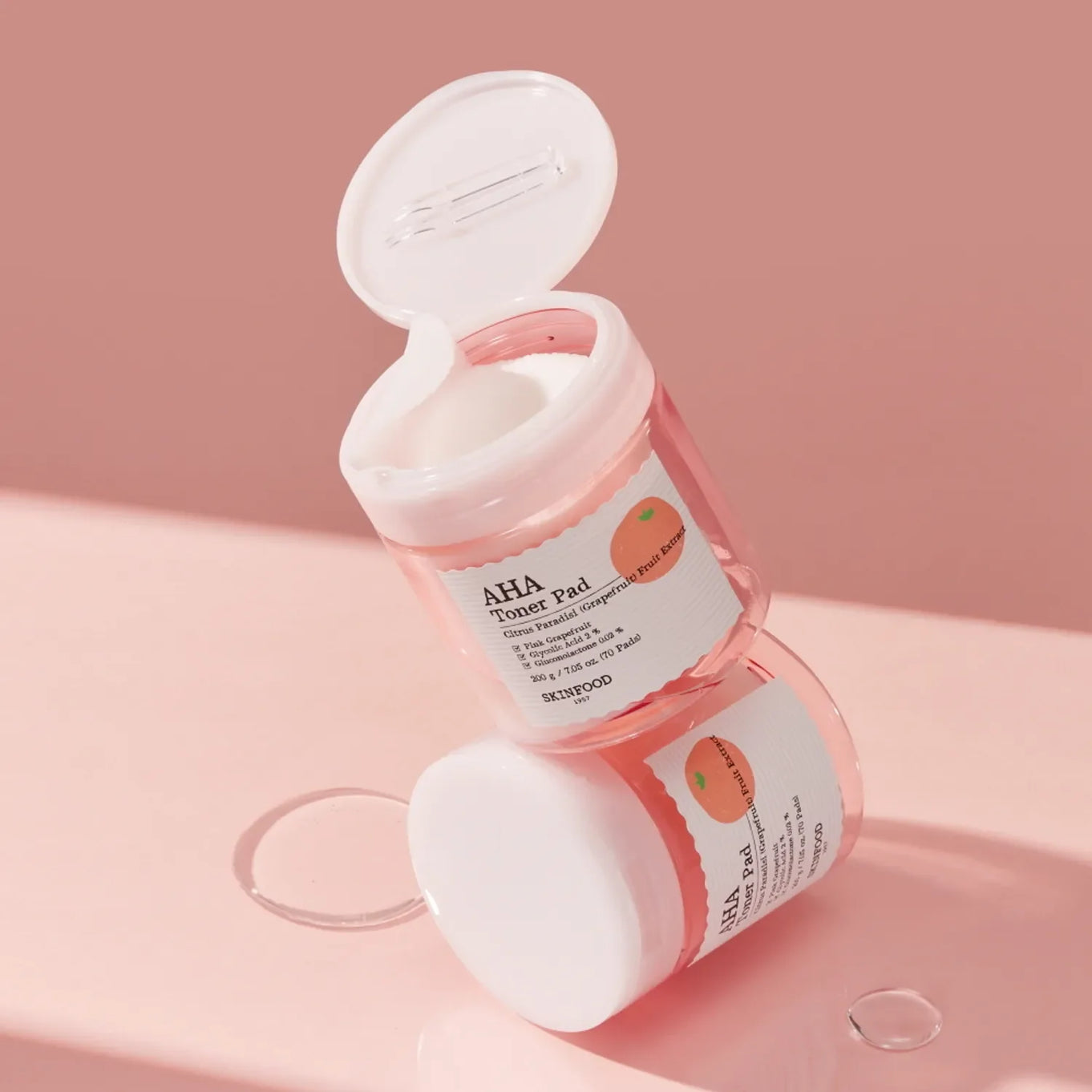 SKINFOOD Pink Grapefruit AHA Toner Pad 70 sheets