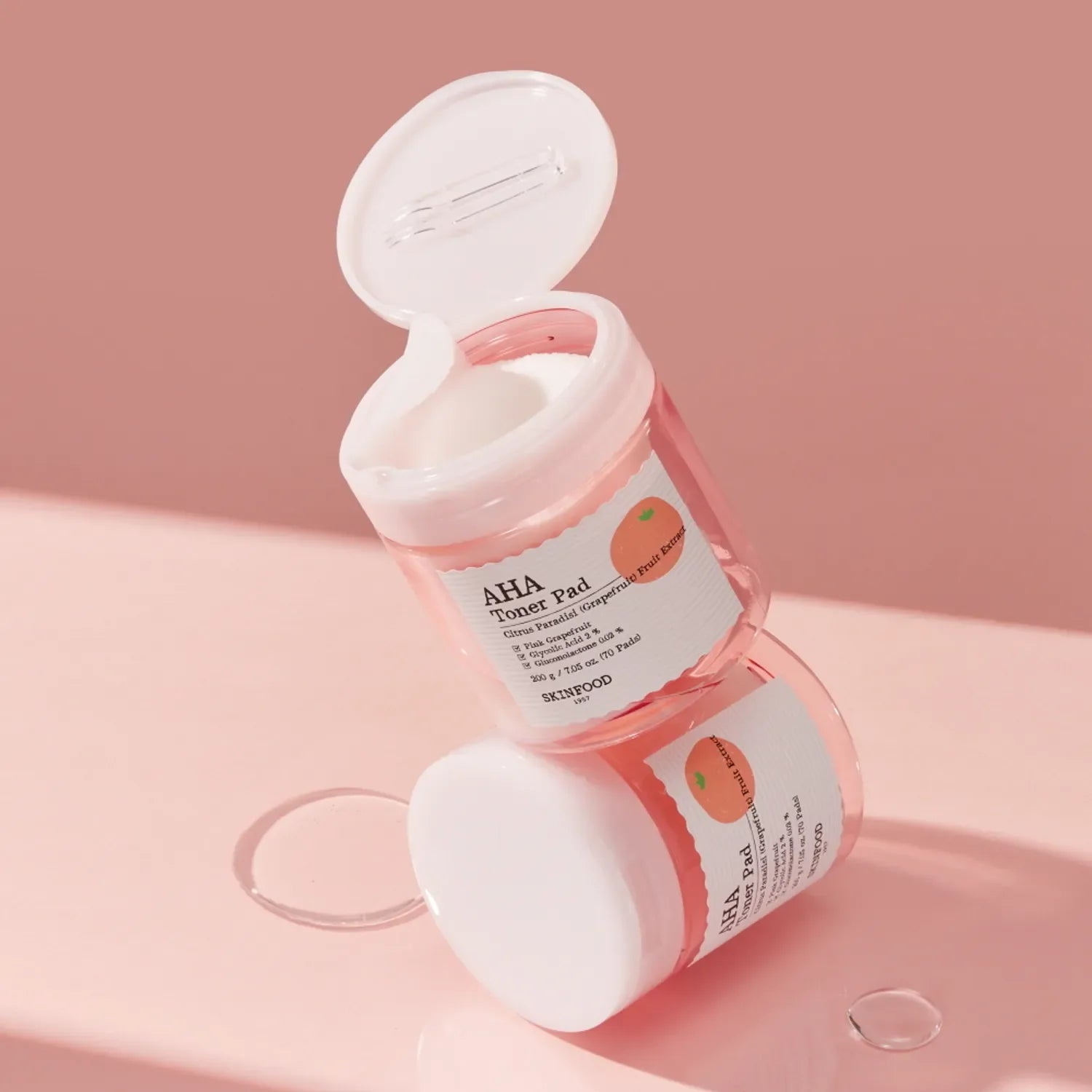 SKINFOOD Pink Grapefruit AHA Toner Pad 70 sheets