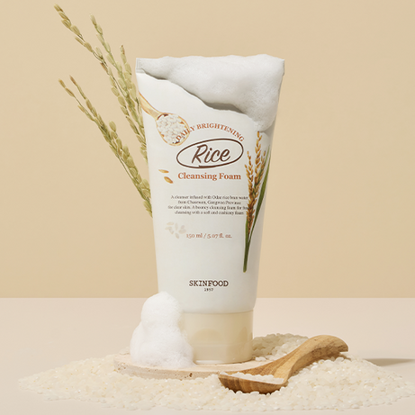 SKINFOOD Rice Daily Brightening Cleansing Foam 150ml on sales on our Website !