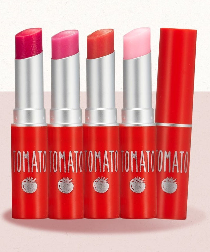 SKINFOOD Tomato Jelly Tint Lip in assorted shades displayed in a row.