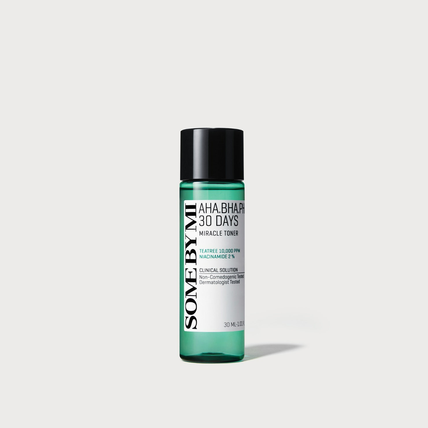 SOME BY MI AHA.BHA.PHA miracle toner bottle on white background
