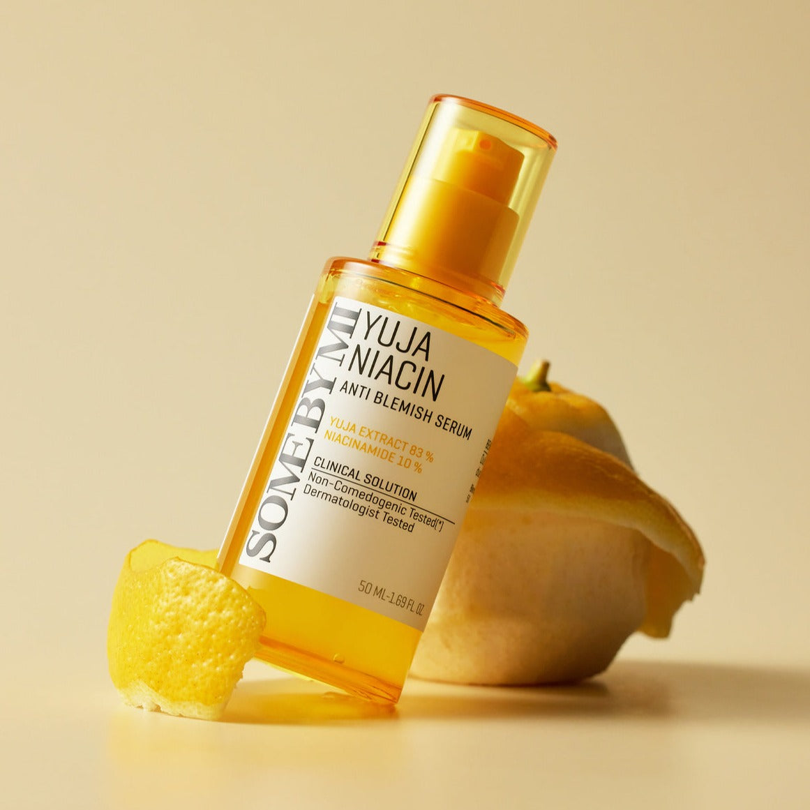 SOME BY MI Yuja Niacin Blemish Care Serum 50ml bottle with lemon, skincare product for anti-blemish treatment