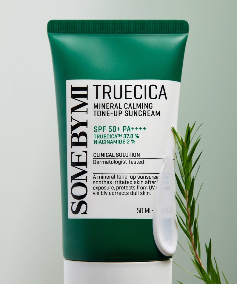 SOME BY MI Truecica Weaponless Calming Tone Up Sun Cream 50ml with SPF 50+ for sensitive skin protection and tone enhancement