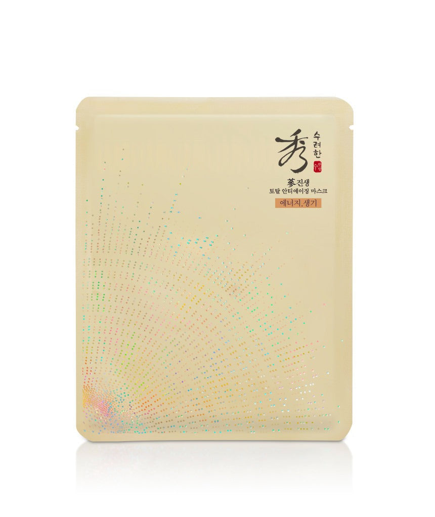 Image of SOORYEHAN Jinseng Total Anti-Aging Mask 1 Sheet packaging.
