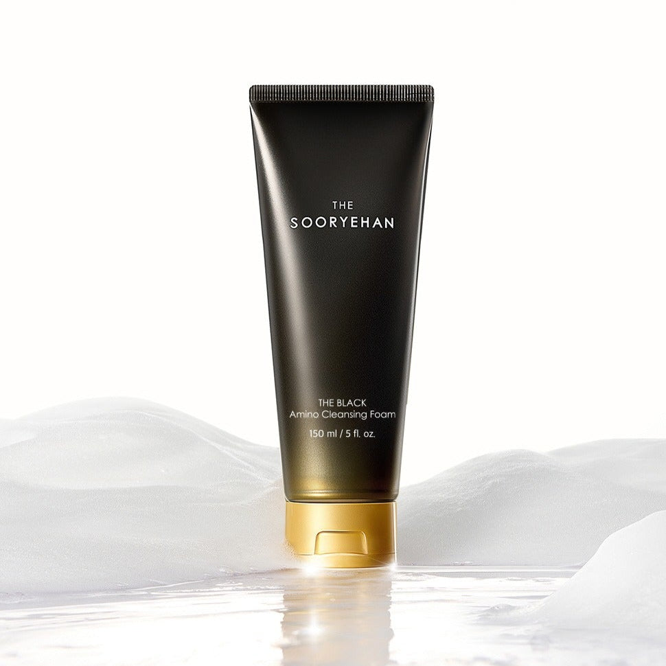 SOORYEHAN The Black Amino Cleansing Foam 150ml product image with foam background