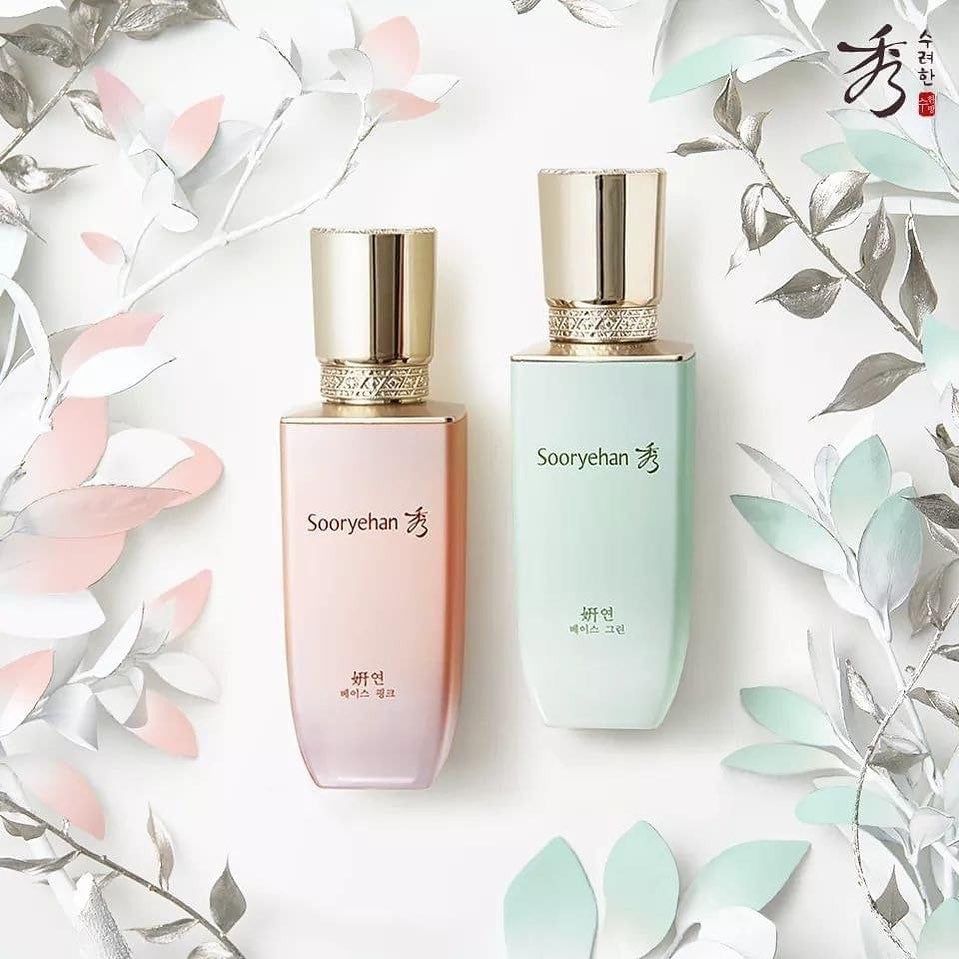 SOORYEHAN Yeon Base 35ml skincare bottles with elegant floral design