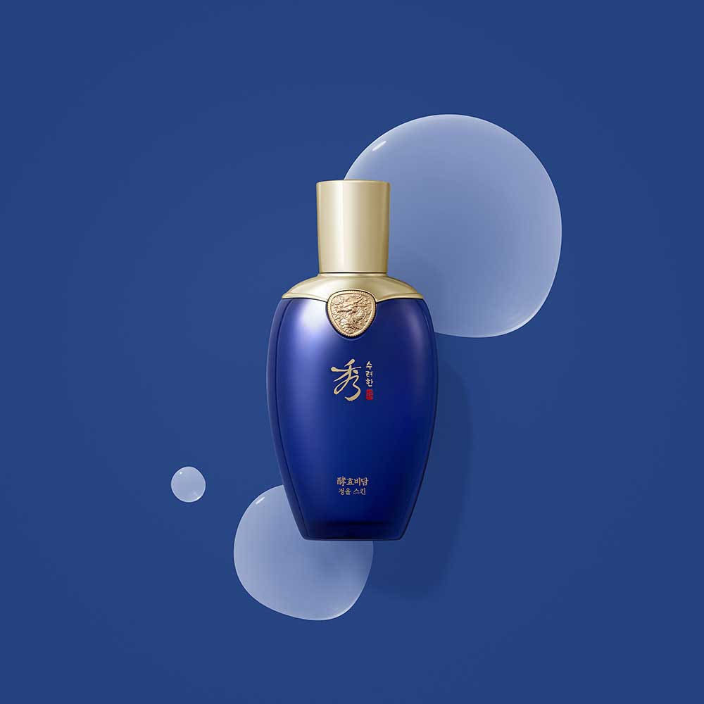 SOORYEHAN Hyobidam Jeongyul Skin 150ml - Gentleman Korea premium Korean skincare for men, blue bottle on navy background