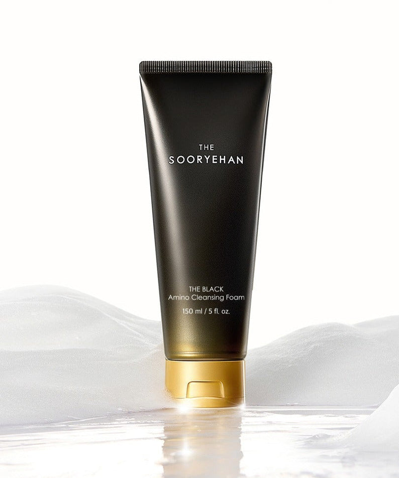 SOORYEHAN The Black Amino Cleansing Foam 150ml product image with foam background