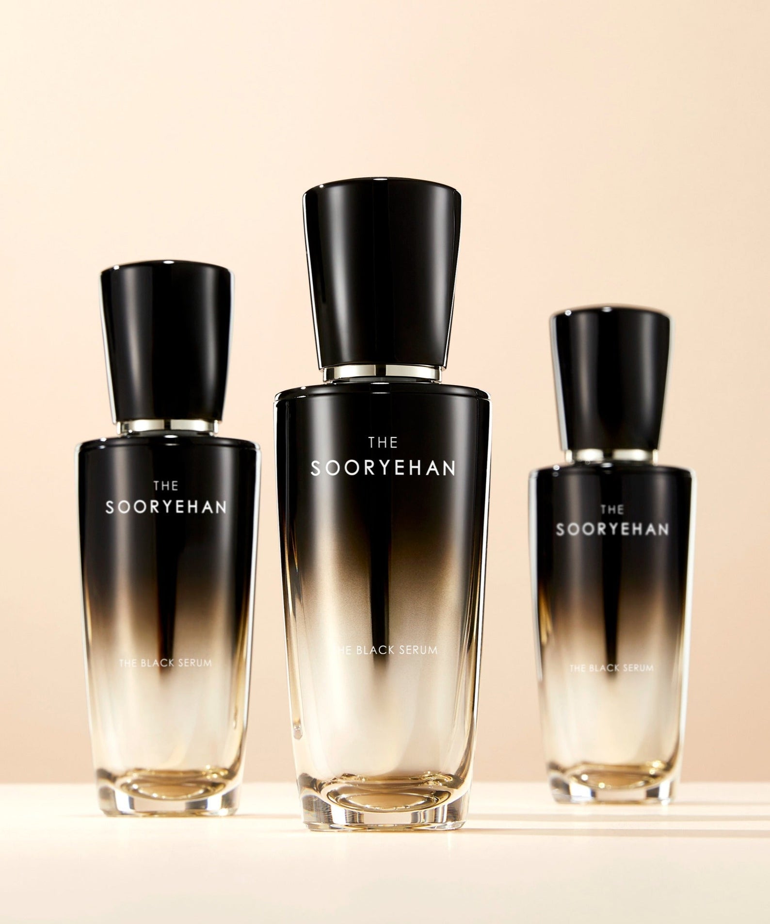 SOORYEHAN The Black Serum 30ml bottles showcasing luxury skincare product design.