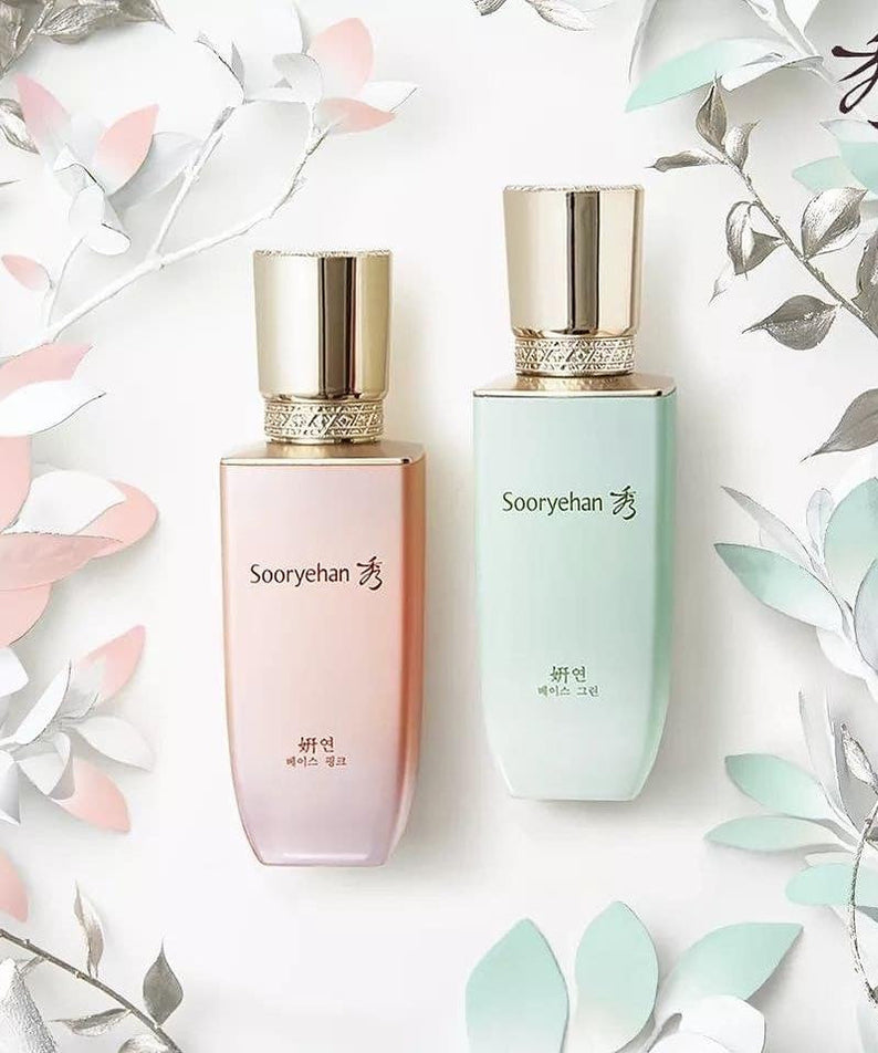 SOORYEHAN Yeon Base 35ml skincare bottles with elegant floral design