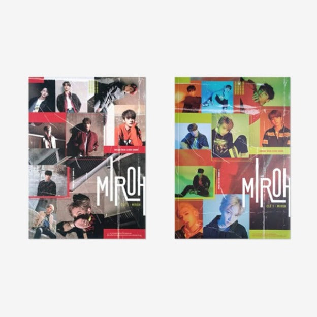 STRAY KIDS Clé 1 : MIROH 4th Mini Album cover art with group members and colorful design