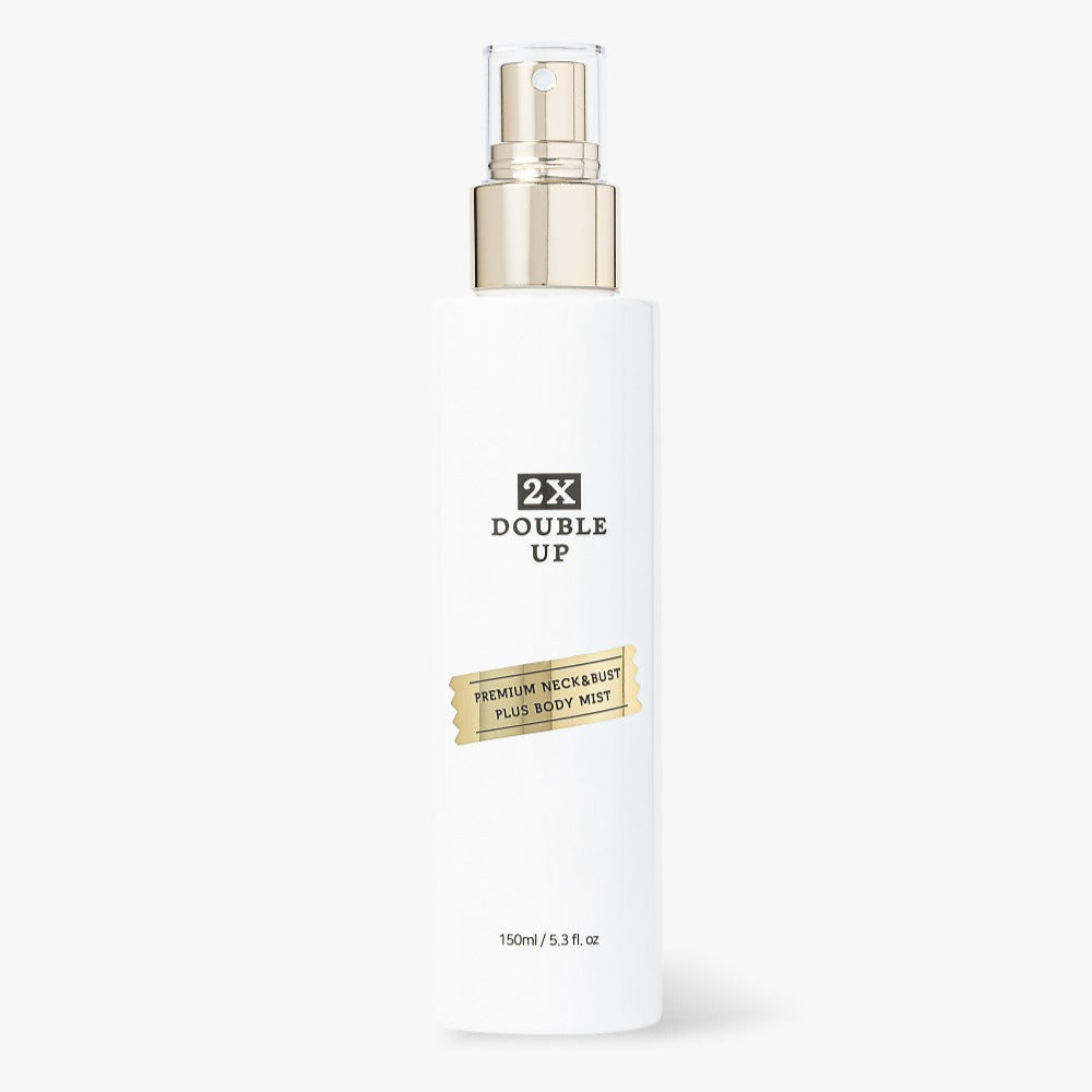 SUELO 2X Double Up Neck & Bust Body Mist 150ml, premium body mist bottle on white background.