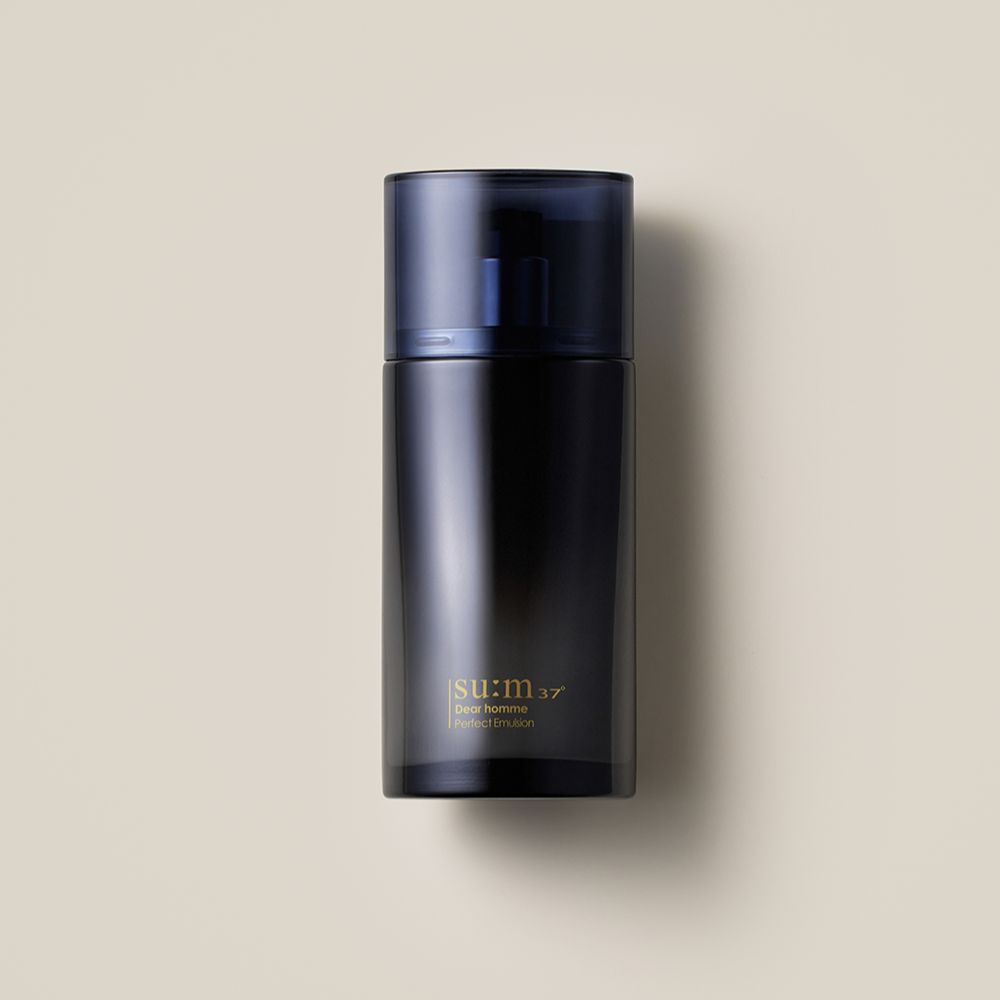 SU:M37 Dear Homme Perfect Emulsion 110ml from Gentleman Korea – premium Korean men’s emulsion in sleek dark bottle