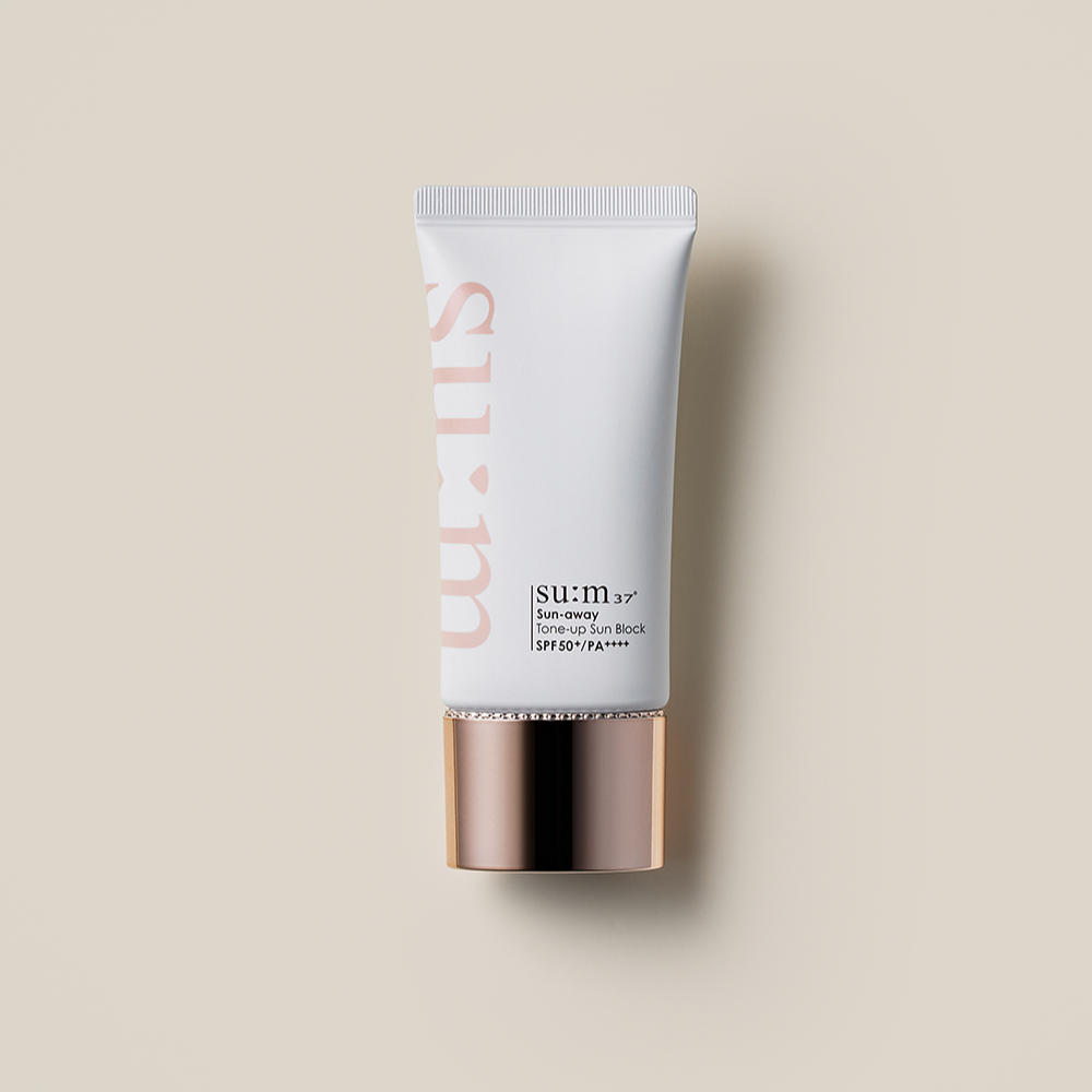SU:M37 Sun-Away Tone-Up Sunblock 50ml SPF 50+ PA++++ in sleek tube packaging