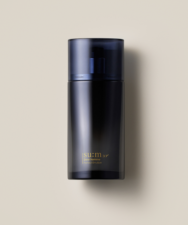 SU:M37 Dear Homme Perfect Emulsion 110ml from Gentleman Korea – premium Korean men’s emulsion in sleek dark bottle