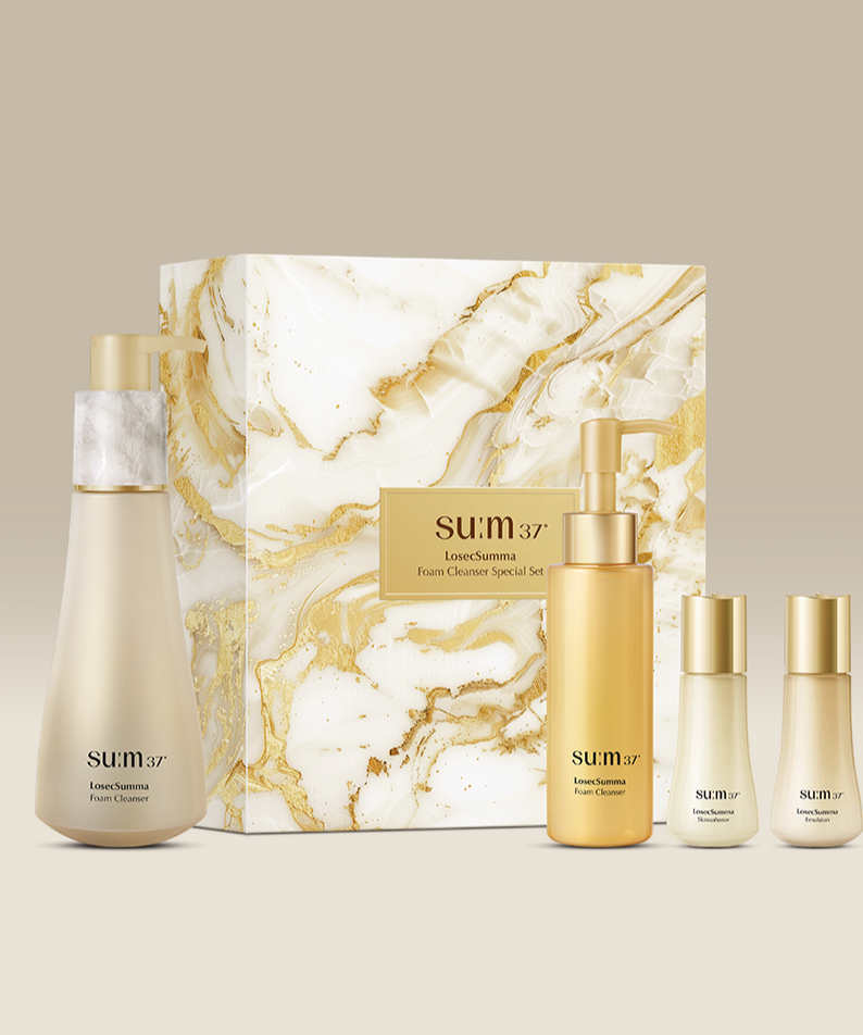 SU:M37 Rosic Summa Foam Cleanser Planning (Set) displayed with elegant packaging.