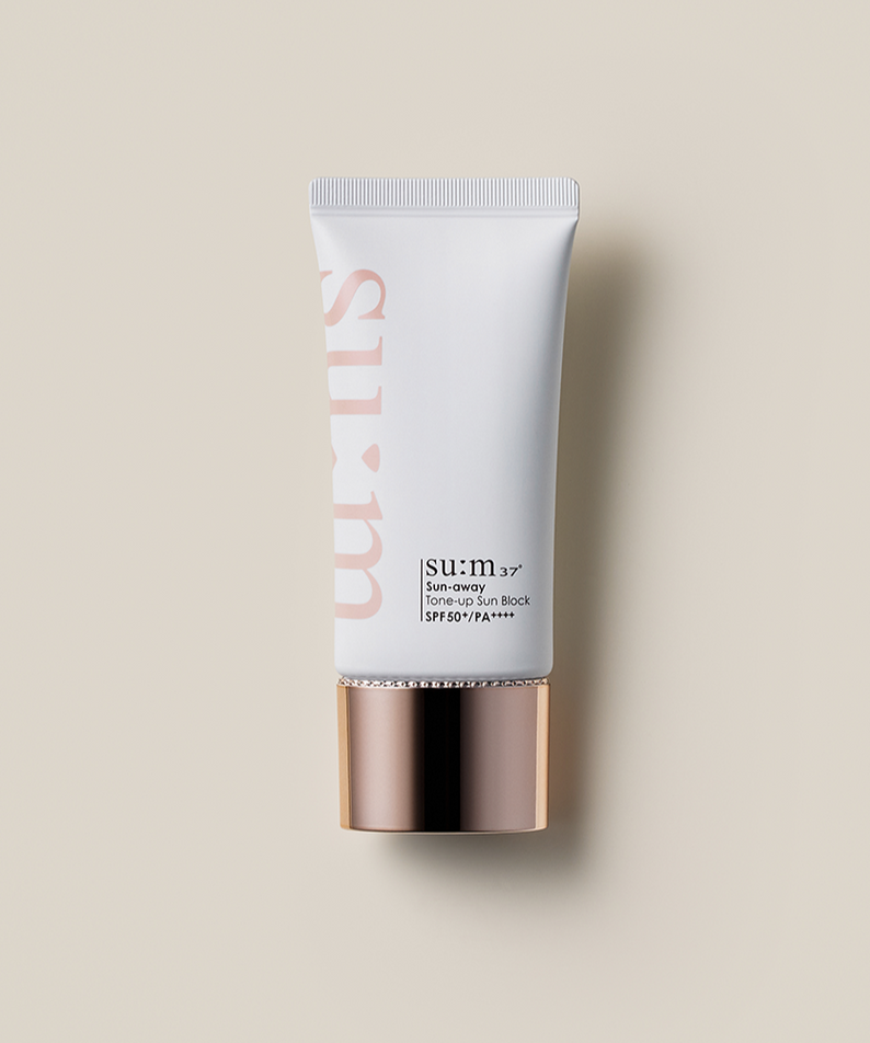 SU:M37 Sun-Away Tone-Up Sunblock 50ml SPF 50+ PA++++ in sleek tube packaging