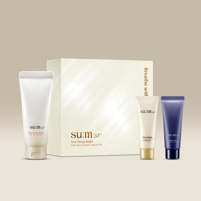 SU:M37 Time Energy Bright Clay Pack Cleanser Planning (Set) | Kool Seoul