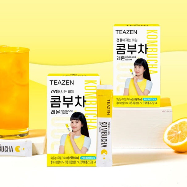 TEAZEN Kombucha Lemon 10 Sticks available on Koolseoul.com, your Korean Eshop from Seoul !