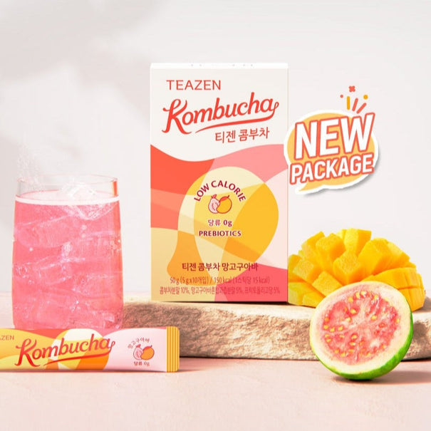 TEAZEN Kombucha Mango Guava 10 Sticks available on Koolseoul.com, your Korean Eshop from Seoul !