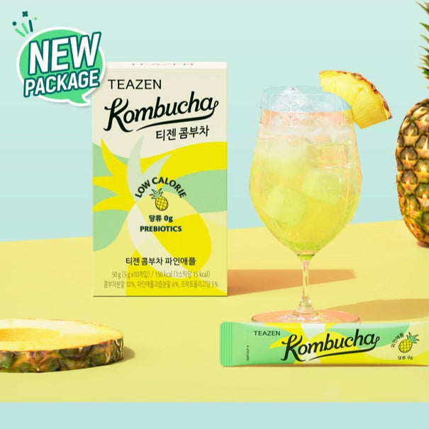 TEAZEN Kombucha Pineapple 10 Sticks available on Koolseoul.com, your Korean Eshop from Seoul !