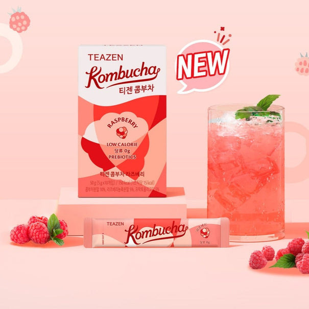 TEAZEN Kombucha Rasberry 10 Sticks available on Koolseoul.com, your Korean Eshop from Seoul !