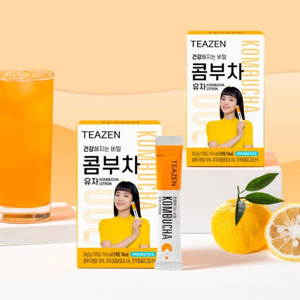 TEAZEN Kombucha Yuja Citron 10 Sticks available on Koolseoul.com, your Korean Eshop from Seoul !