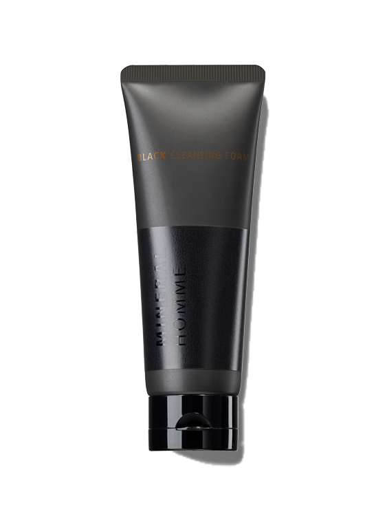 THE SAEM Mineral Homme Black Cleansing Foam 150ml - Gentleman Korea men’s charcoal cleansing foam tube, black packaging, 150ml