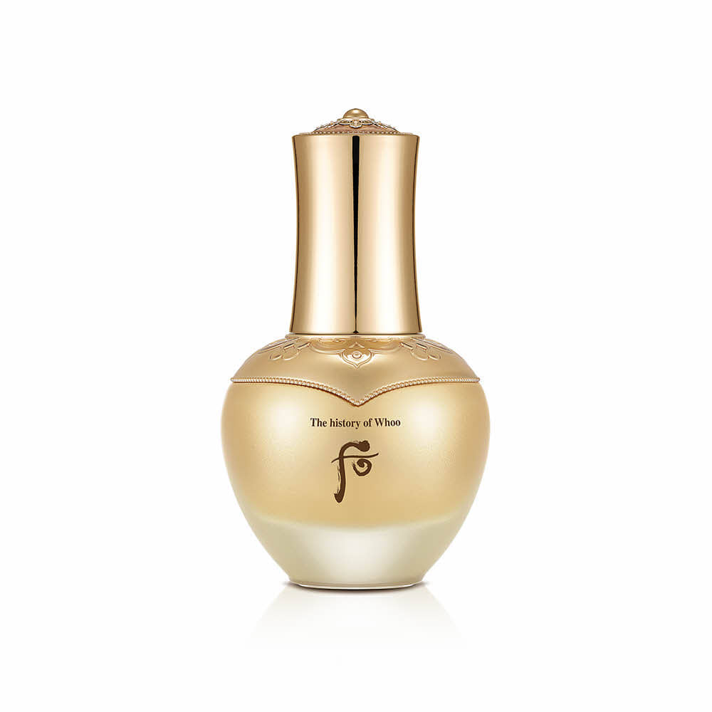 THE WHOO Cheongidan Hwahyun Gold Ampoule 40ml bottle on a white background