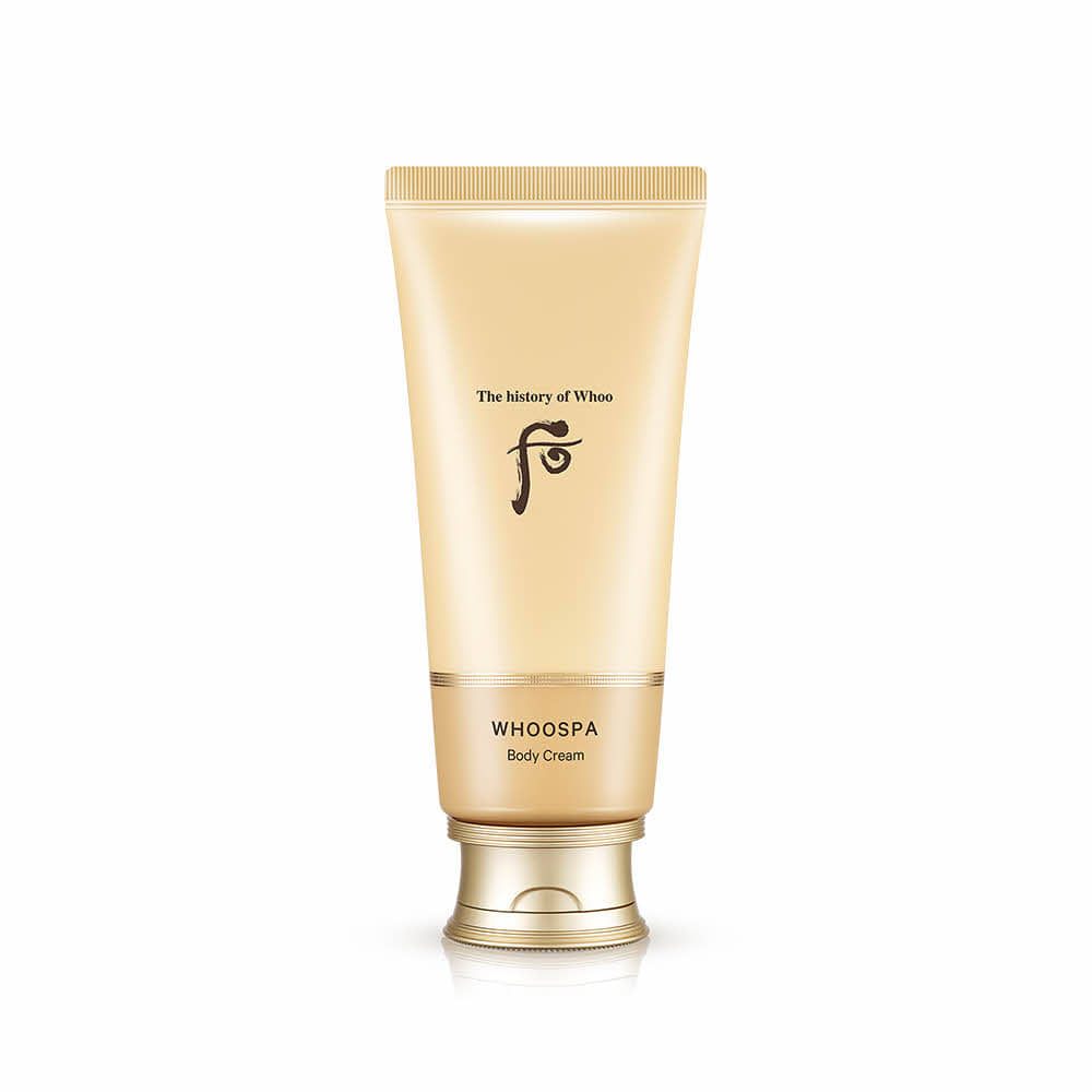 Image of THE WHOO Whoo Spa Body Cream 200ml in a beige tube.