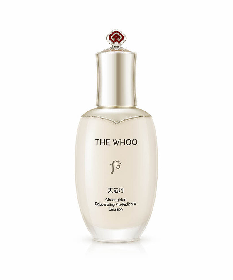 THE WHOO Cheon Gi Dan Hwa Hyun Emulsion 110ml bottle on white background.