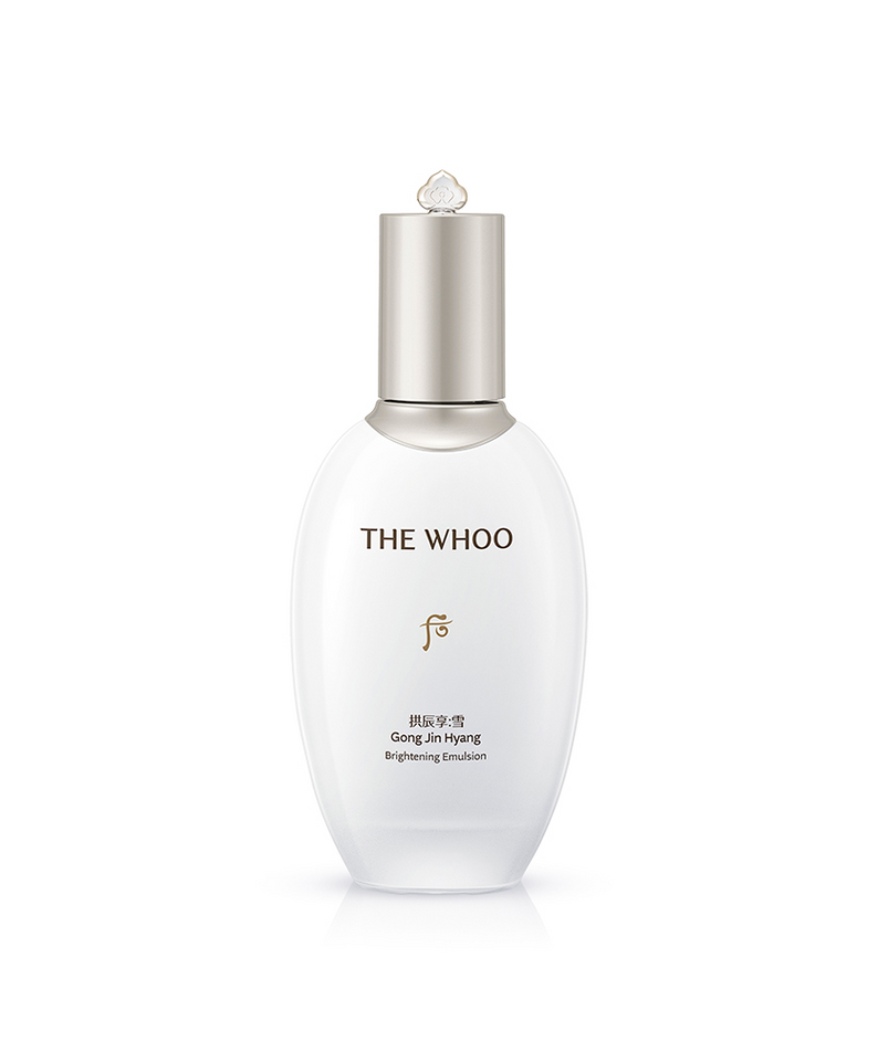 THE WHOO Gongjinhyangseol Whitening Emulsion 110ml product bottle on white background