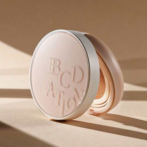 TONY MOLY BC Dation Soothing Cover Cushion in beige compact, showing a stylish design and makeup product details.