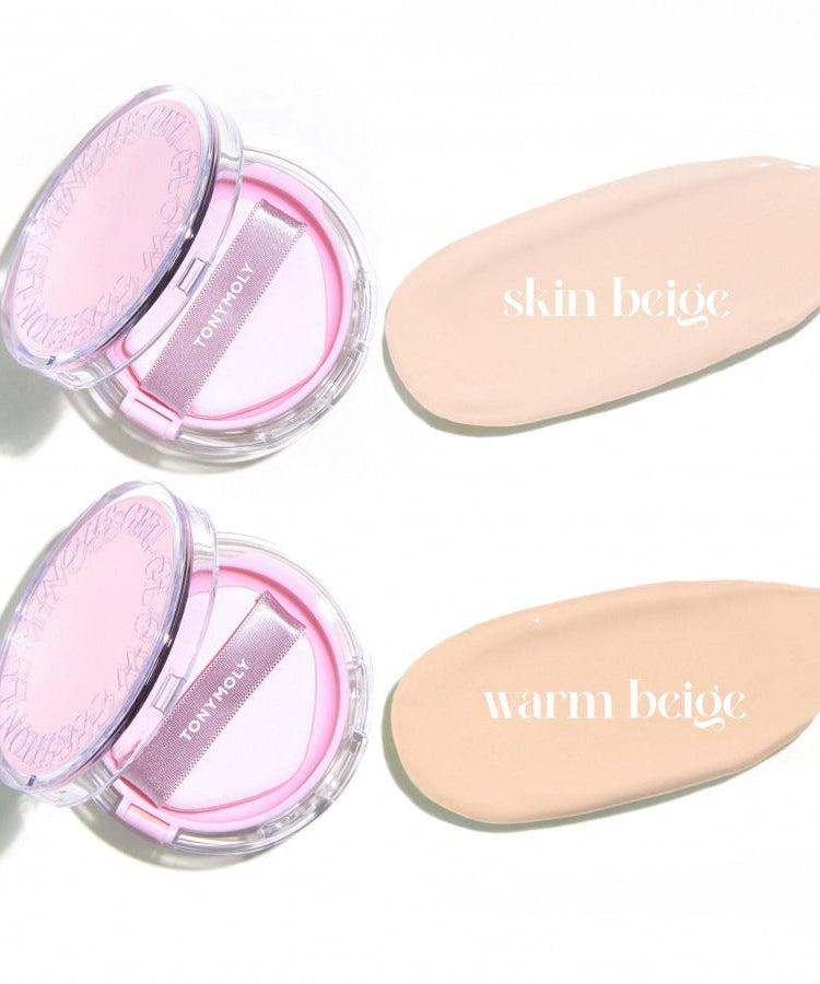 TONYMOLY My Luminouse Gel Glow Cushion 15g in skin beige and warm beige shades