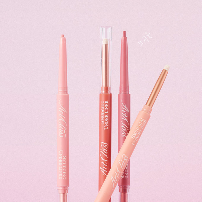 TOO COOL FOR SCHOOL Art Class Smudging Team Liner in assorted shades on a pink background