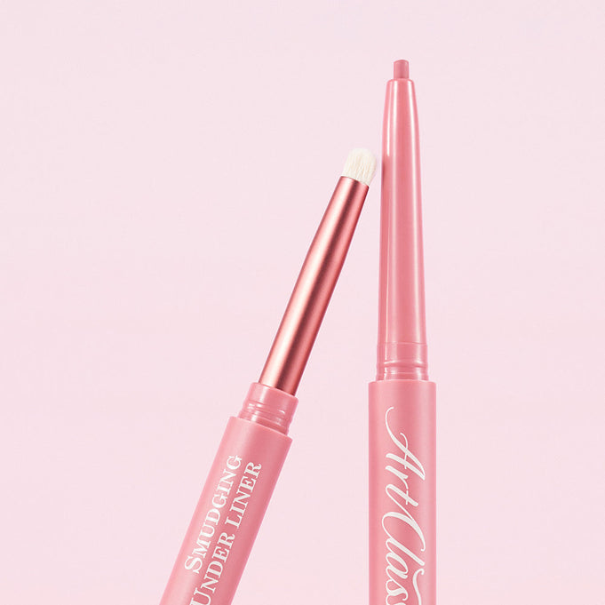 TOO COOL FOR SCHOOL Art Class Smudging Team Liner with dual applicator brush and smudging liner in elegant pink design.