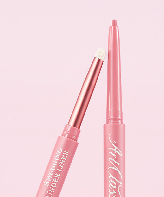 TOO COOL FOR SCHOOL Art Class Smudging Team Liner with dual applicator brush and smudging liner in elegant pink design.