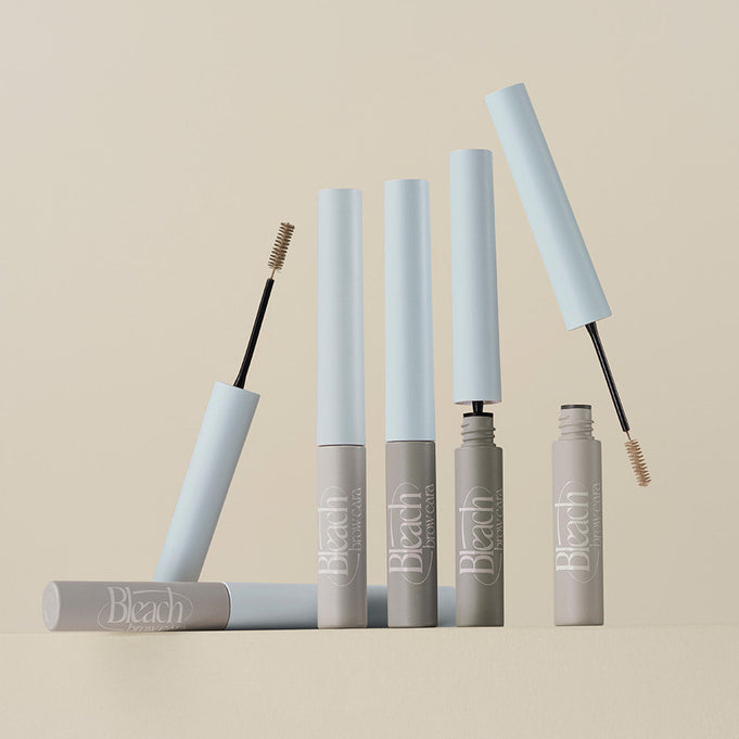 TOO COOL FOR SCHOOL Bleach Brow Cara product display with multiple eyebrow applicators in light blue packaging