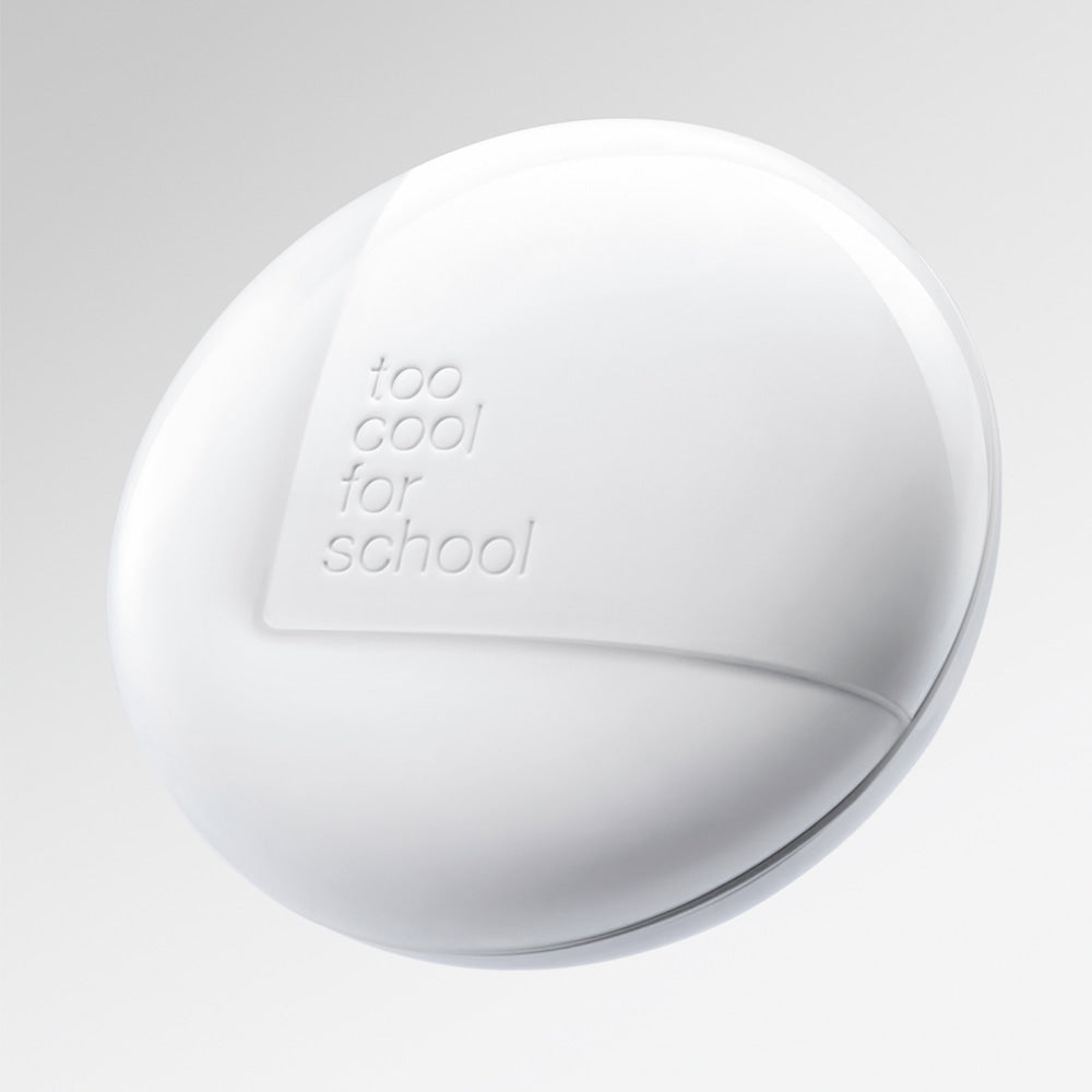 TOO COOL FOR SCHOOL Fixing Cover Fit Cushion [Product + Refill] - sleek white compact case design on a light background